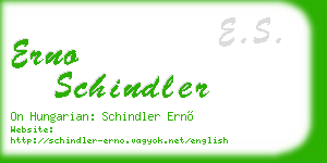 erno schindler business card